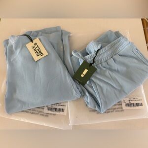 Daily Drills Powder Blue Matching Set - Thermal Lounge Pants & Top (reversible)
